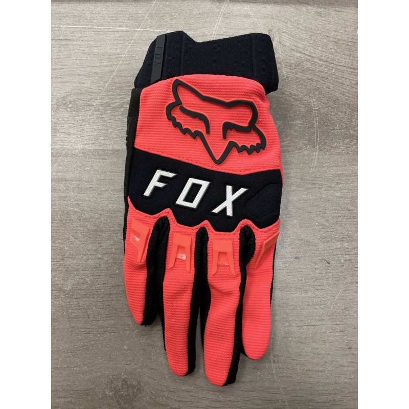 Gants Fox Dirtpaw rouge fluo 2023 | Gants moto cross Fox rouge fluo